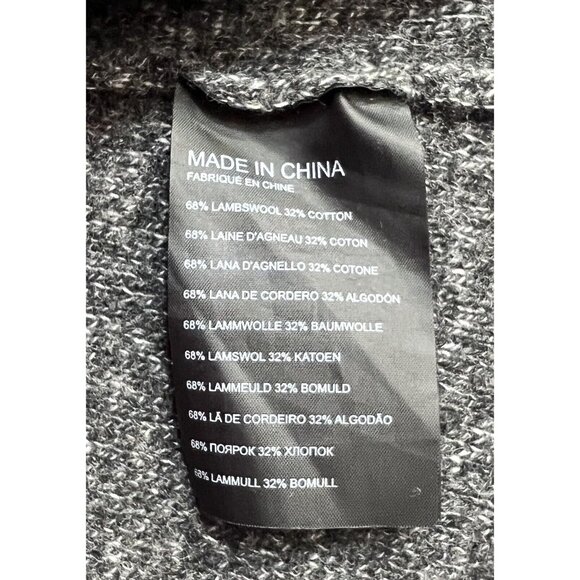 Club Monaco Women Lamb Wool sweater small open front buttons gray pockets - Picture 5 of 7